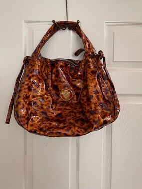 Vintage Gucci Hysteria Hobo Bag Brown Patent Leather Large
